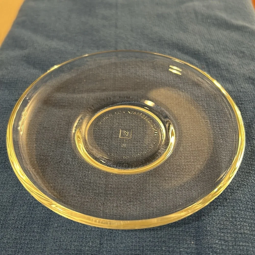 Nespresso Vertuo Glass Espresso Cup 2.5” Tall and Saucer 4.5” Diameter